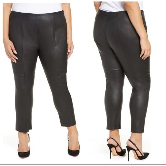 Pari Passu Black Lamb Leather Trouser Skinny Fit Pants 24 - Picture 1 of 9